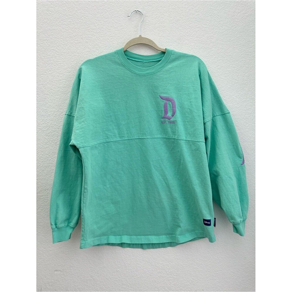 Disney Spirit Jersey Small Disneyland Mint Green Purple Glitter Puff Print S